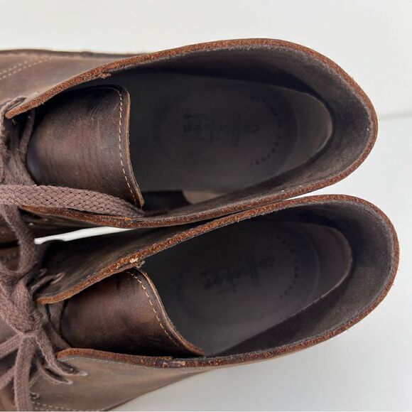 Clarks Bushacre Brown Leather Boots Mens Sz 9 - Picture 9 of 11